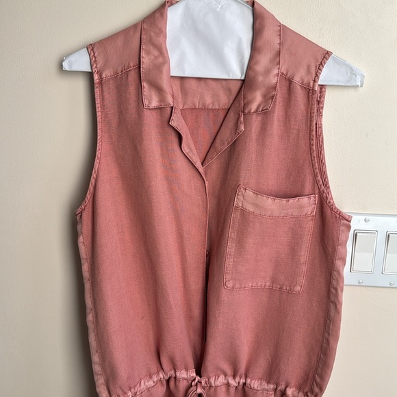 YFB Lorren Linen Blend Romper Terra Cottra Size Small - Picture 3 of 4